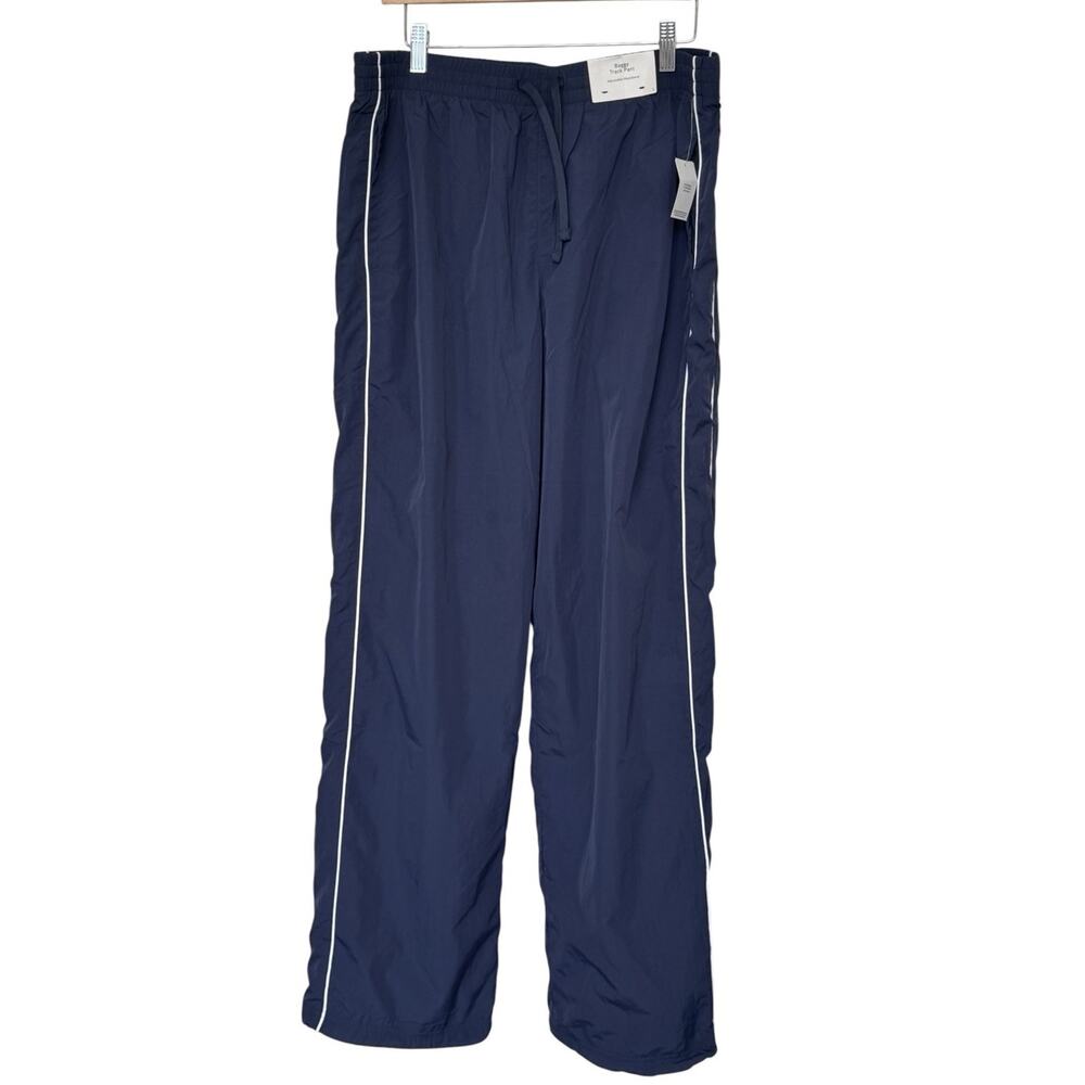 Hollister Baggy Track Pant Mens L Blue White Stripe Adjustable Waist & Ankle New